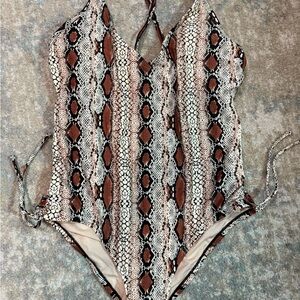 Stylish Snakeskin Print Kids One Piece